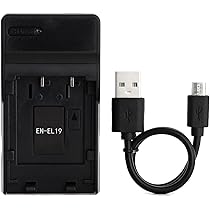 Norifon EN-EL19 USB Charger for Nikon Coolpix S33, S7000, S6900